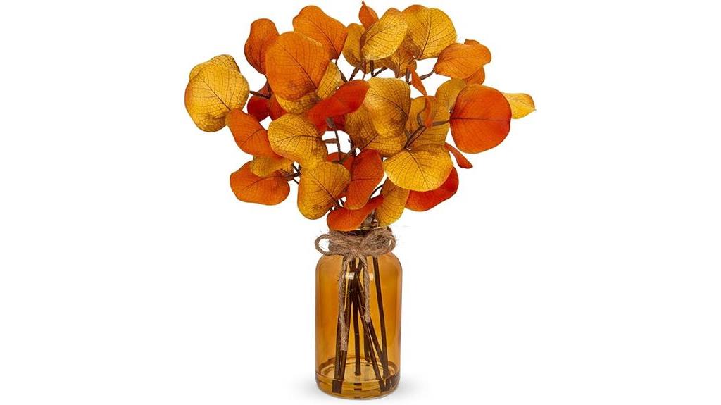 eucalyptus stems amber vase