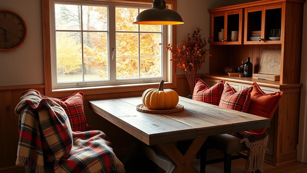 fall breakfast nook decor