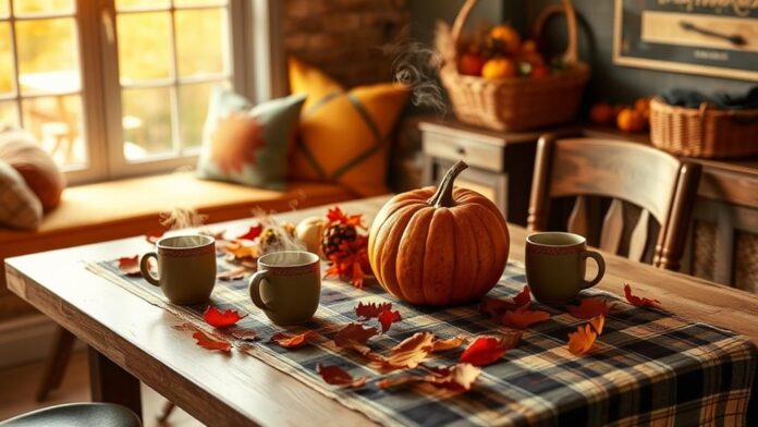 fall breakfast nook decor ideas