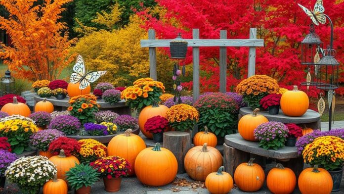 fall butterfly garden decor