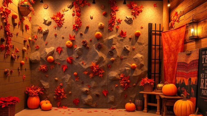 fall climbing wall decor ideas