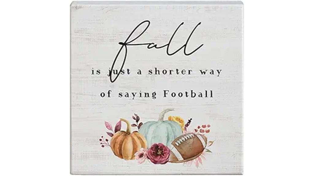 fall football decor sign