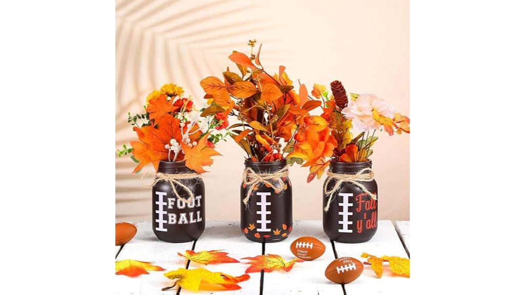 fall football mason jars