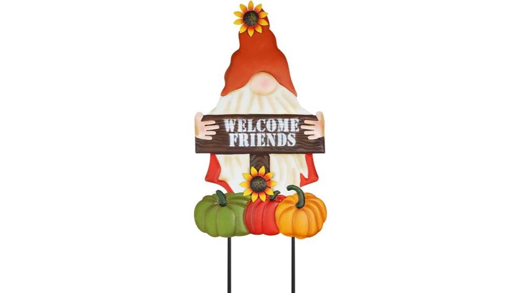 fall gnome garden stakes