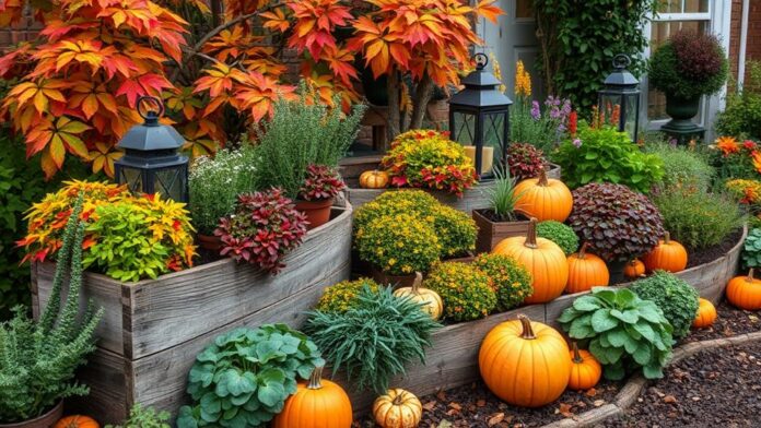 fall herb garden decor ideas