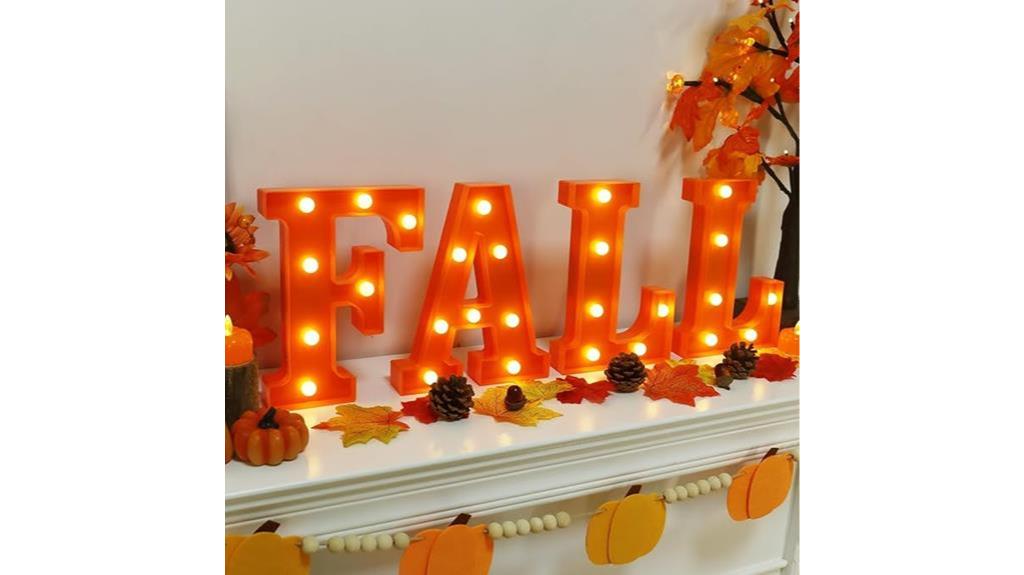 fall led light letters