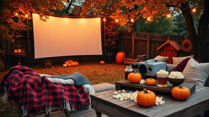 fall outdoor cinema decor