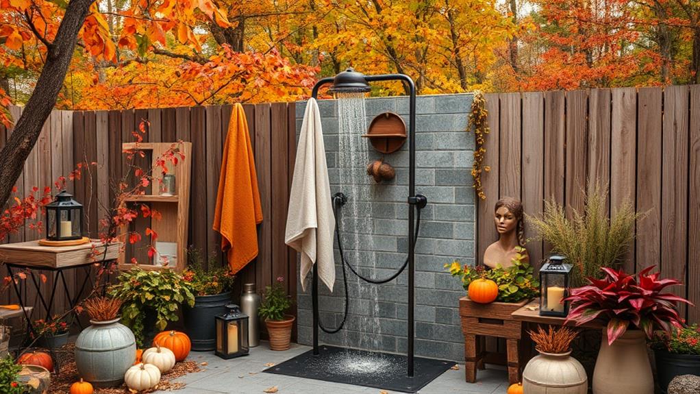 fall outdoor shower decor tips