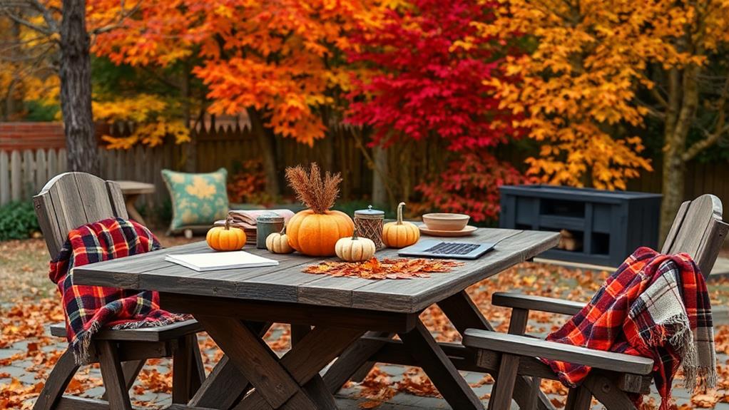 fall outdoor workspace decor considerations