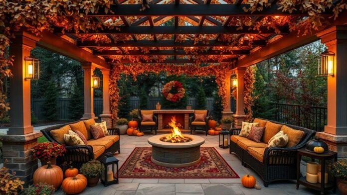 fall pergola patio decor