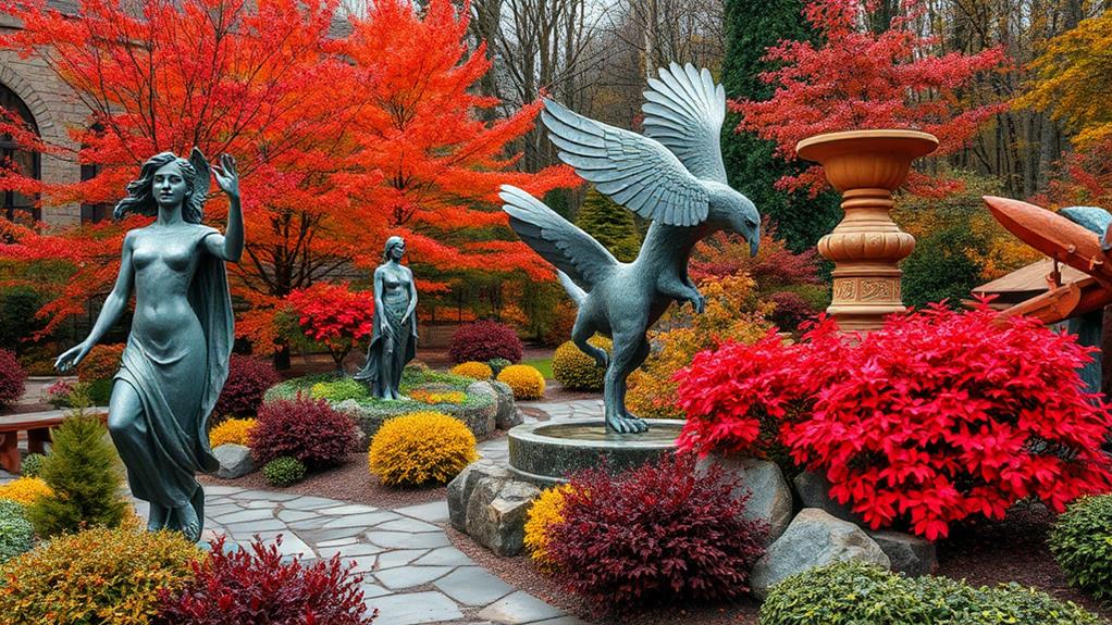 fall sculpture garden decor