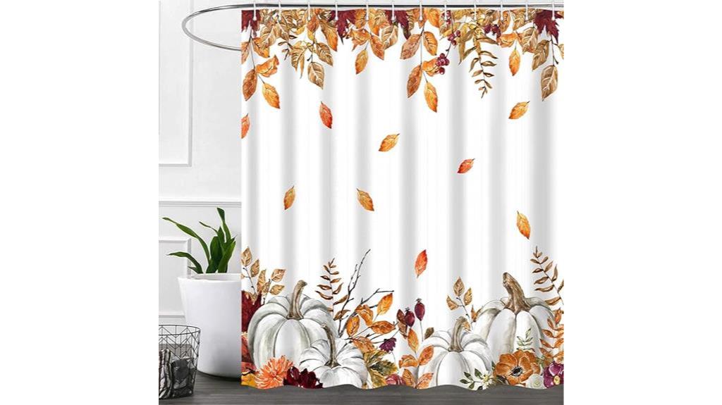 fall themed maple leaf shower curtain