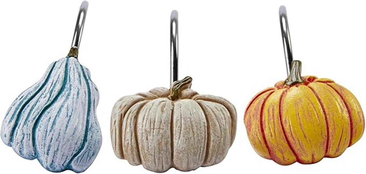 fall themed pumpkin shower hooks