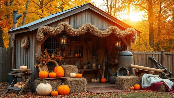 fall tool shed decor ideas