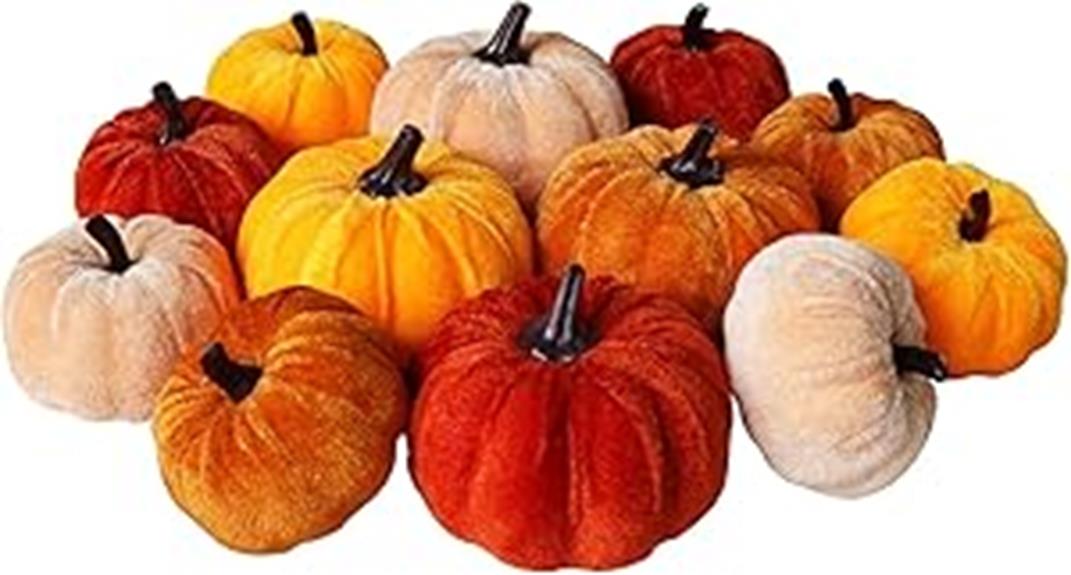 fall velvet pumpkin decor