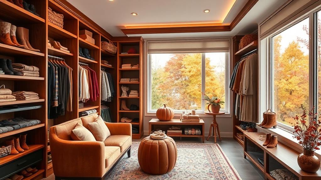 fall walk in closet decor tips