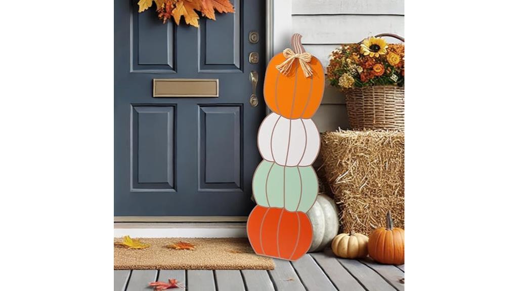 fall wooden pumpkin sign