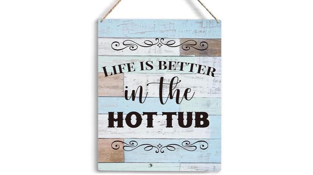 farmhouse bathroom hot tub sign