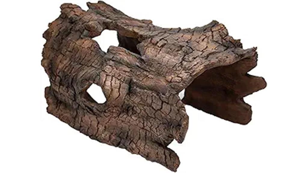 faux log fish cave