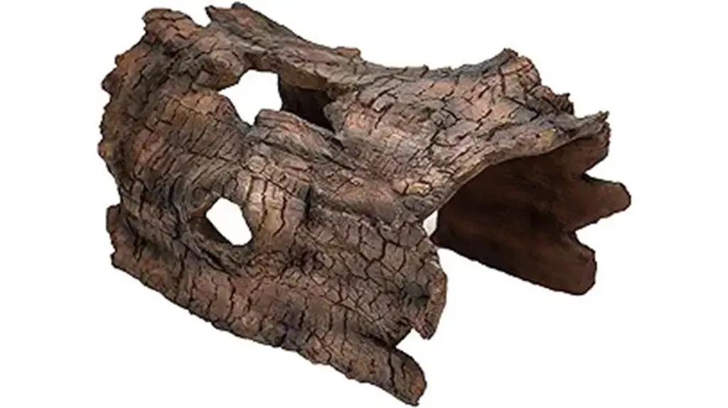 faux log fish cave