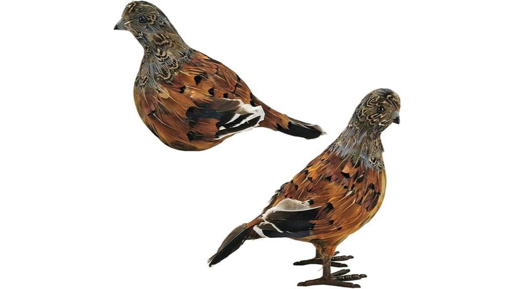 feathered quail decorative set