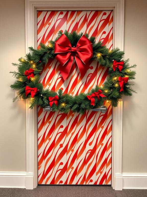 festive candy cane entrance