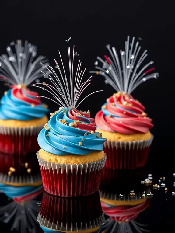 festive fireworks cake decoration