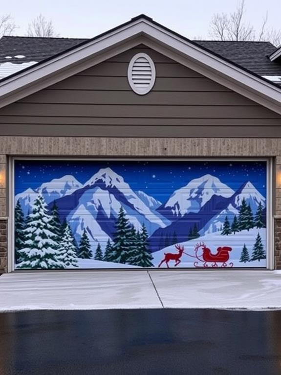 festive garage door art