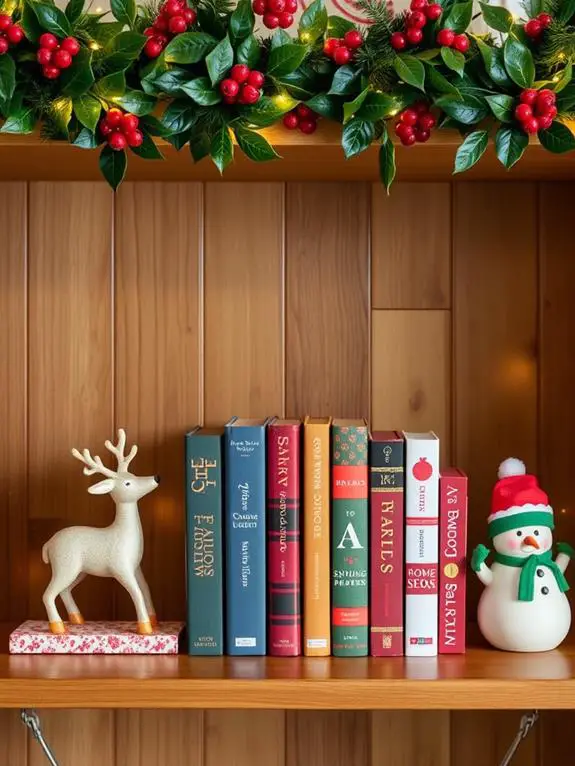 festive seasonal bookends design