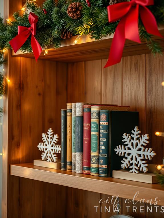 festive seasonal bookends display