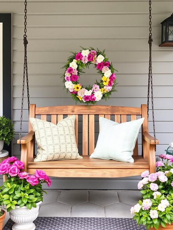 festive wreaths and signs