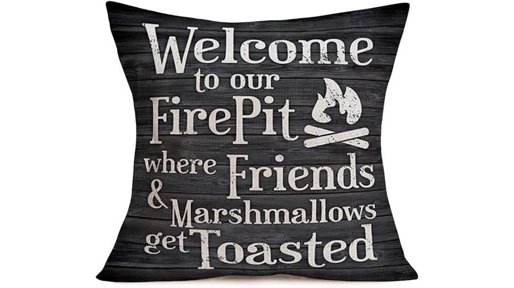 fire pit family pillow