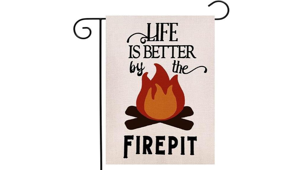 firepit garden flag decor