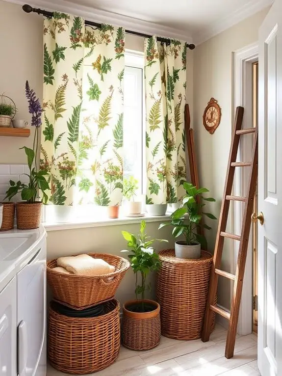 floral design window drapes