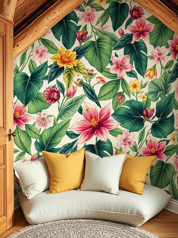 floral patterned wall decor