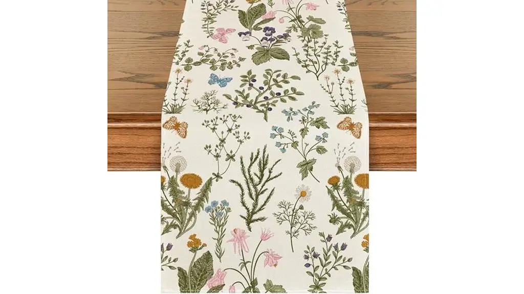 floral spring table runner