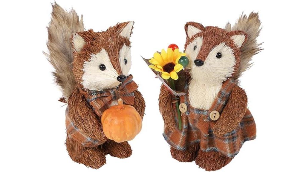 fox figurines fall decor