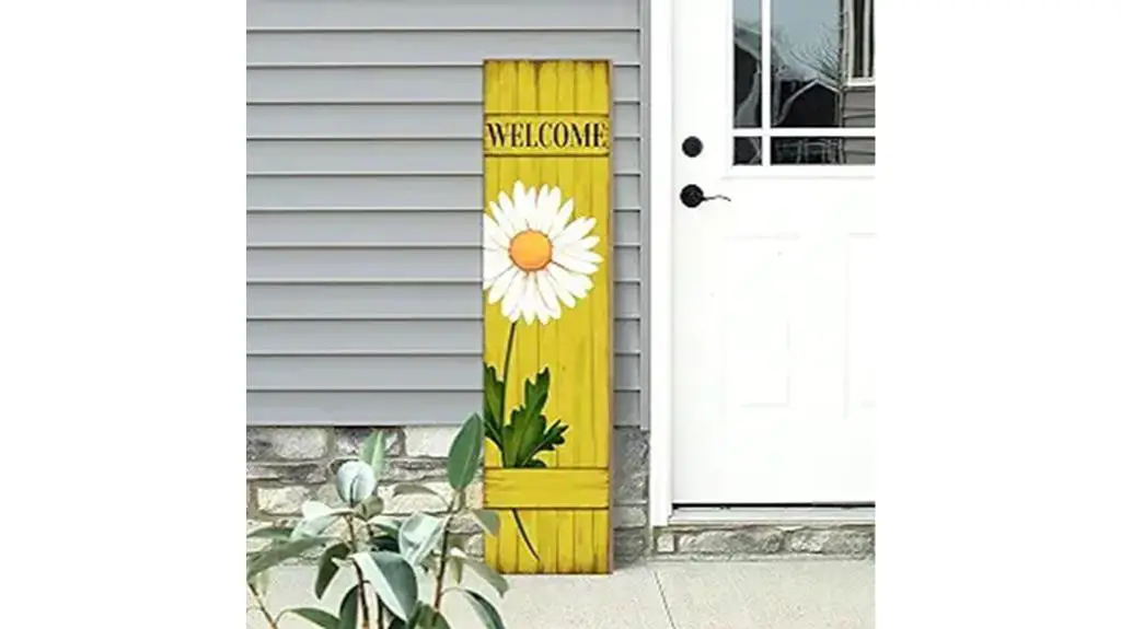 front door wooden welcome sign