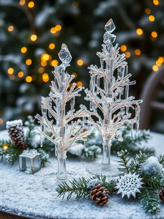 frosted decorative tree ornaments