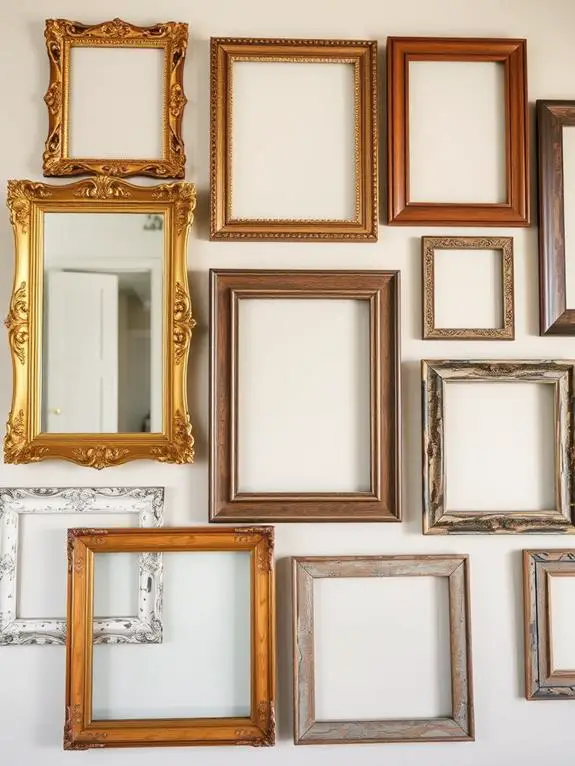 gallery wall vintage frames