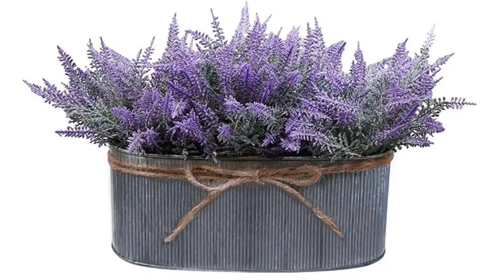 galvanized metal lavender arrangement