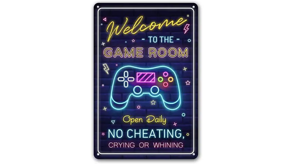 game room decor sign