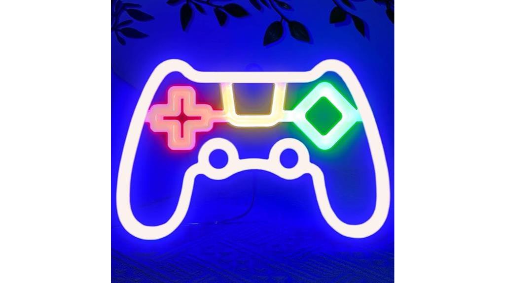 gamepad neon wall decor