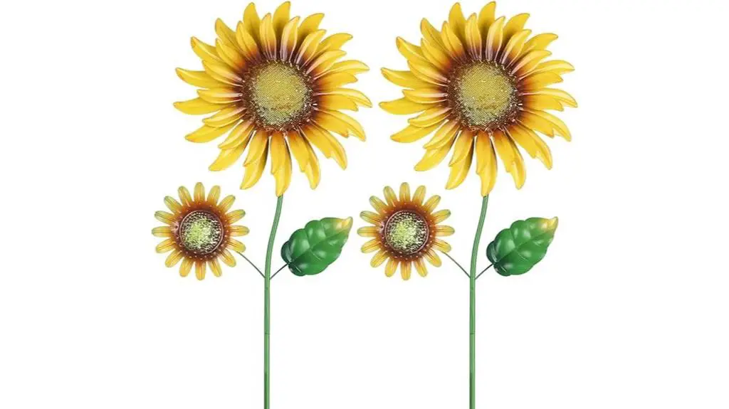 garden stakes metal sunflowers