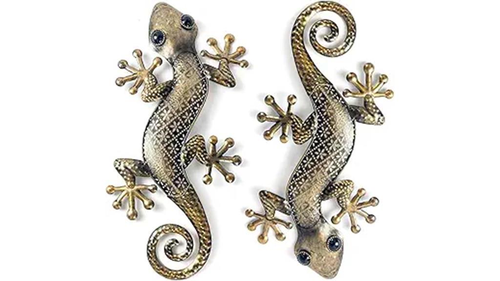 gecko metal wall art