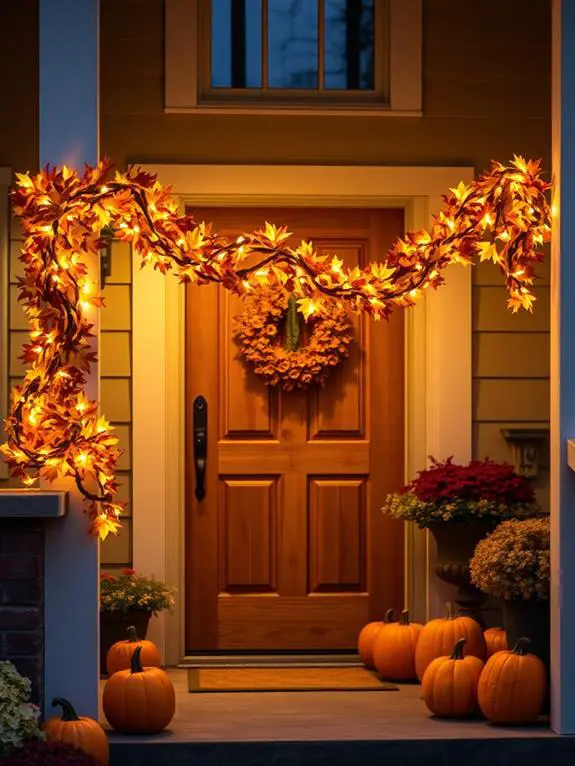 glowing autumn leaf decoration