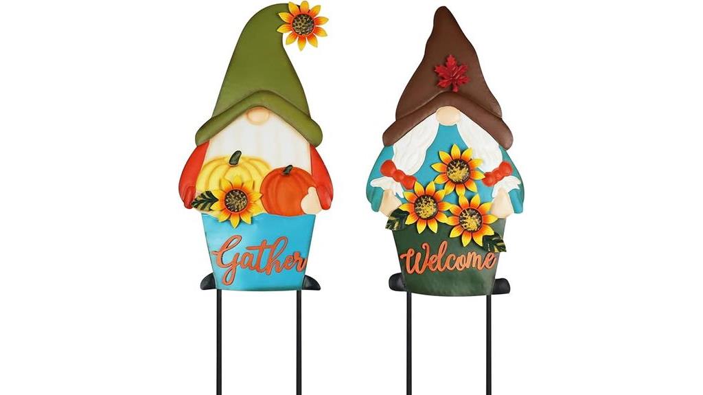 gnome garden stakes set