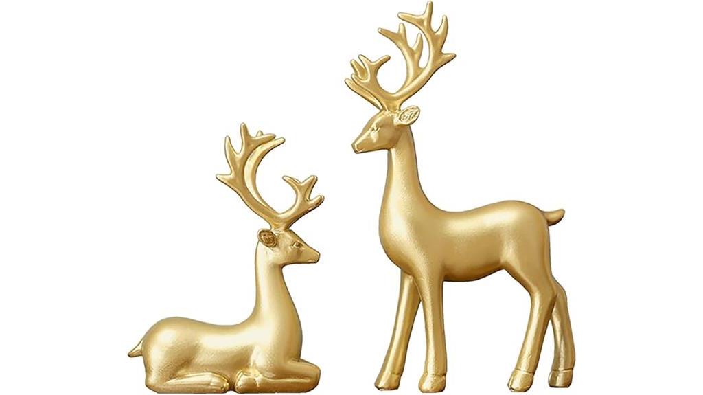 golden reindeer christmas decor