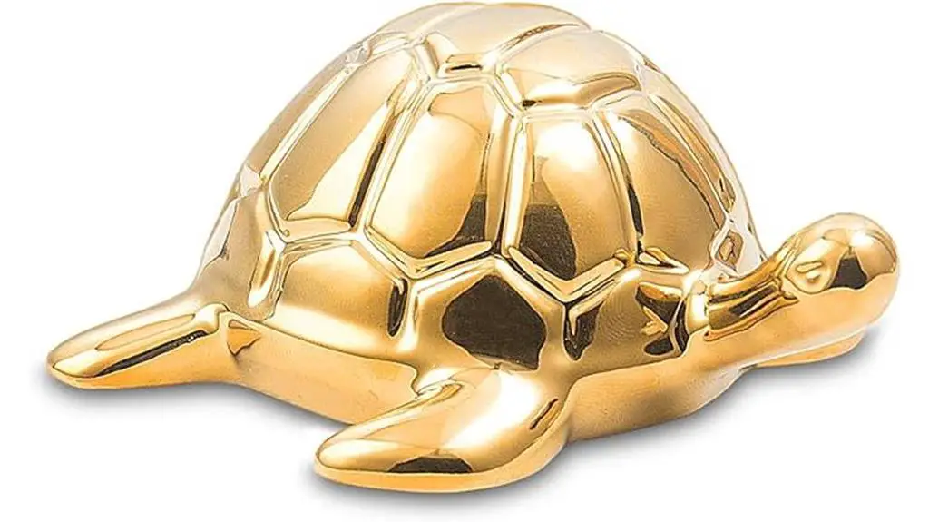 golden turtle ceramic ornament