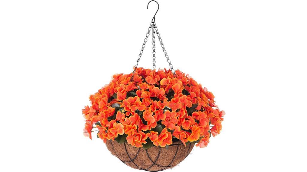 hanging basket autumn hydrangeas